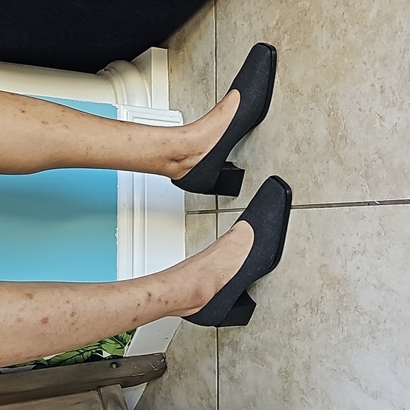 GIORGIO PRANDI | Vintage 90s Dark Gray Fabric Block Heels - Picture 9 of 9